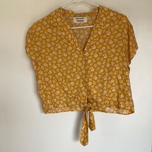 Reformation tie crop blouse, size M